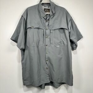 Drake Shirt Mens XL Grey Vented Short Sleeve‎ Lightweight Fishing Outdoors
